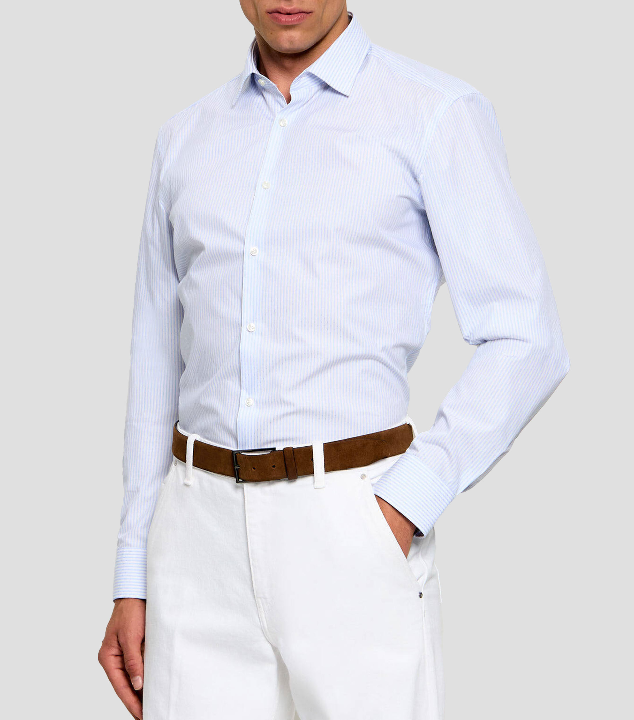 Camisa lisa manga larga Kenno Hombre
